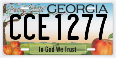 GA license plate CCE1277