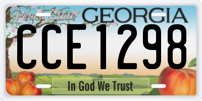 GA license plate CCE1298