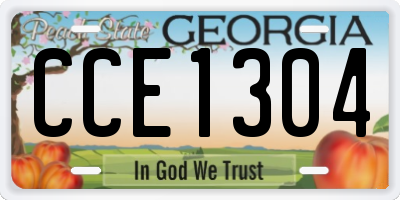 GA license plate CCE1304