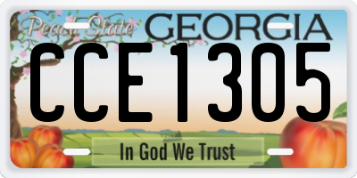 GA license plate CCE1305