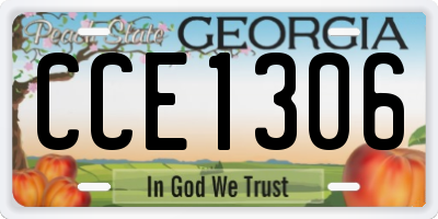 GA license plate CCE1306
