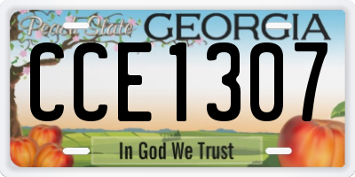 GA license plate CCE1307