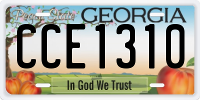 GA license plate CCE1310