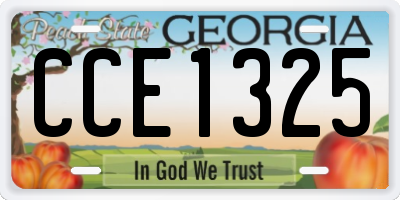 GA license plate CCE1325