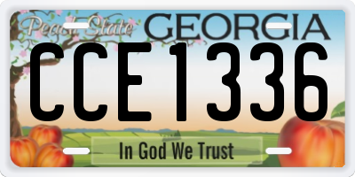 GA license plate CCE1336