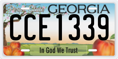 GA license plate CCE1339