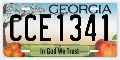GA license plate CCE1341