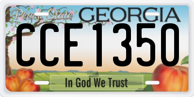 GA license plate CCE1350