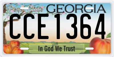 GA license plate CCE1364