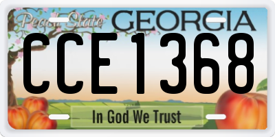 GA license plate CCE1368
