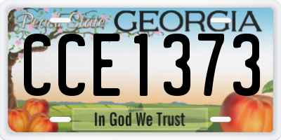 GA license plate CCE1373