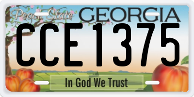 GA license plate CCE1375