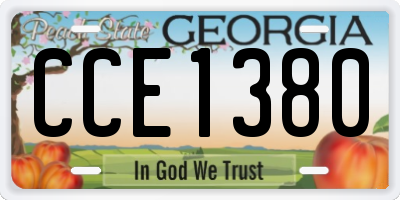 GA license plate CCE1380