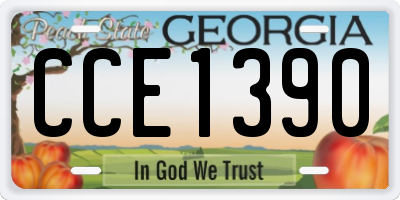 GA license plate CCE1390