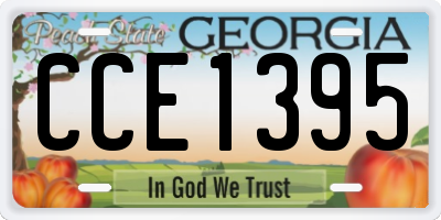 GA license plate CCE1395