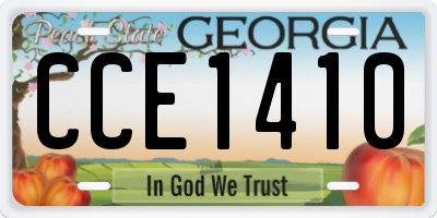GA license plate CCE1410