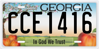 GA license plate CCE1416
