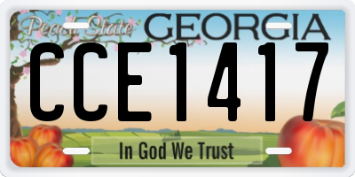 GA license plate CCE1417