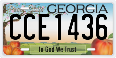 GA license plate CCE1436