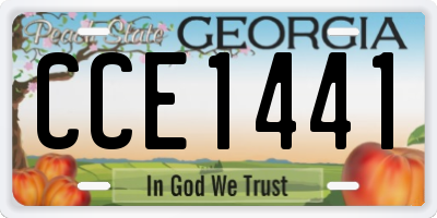 GA license plate CCE1441