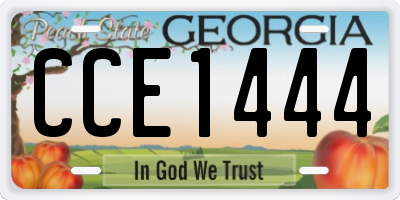 GA license plate CCE1444