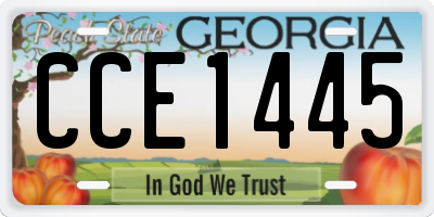 GA license plate CCE1445