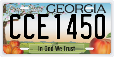 GA license plate CCE1450