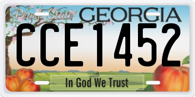 GA license plate CCE1452