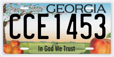 GA license plate CCE1453