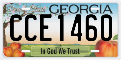 GA license plate CCE1460