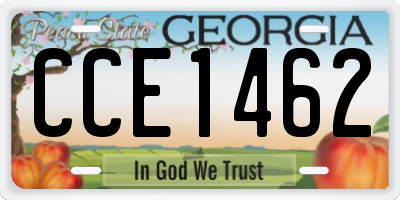 GA license plate CCE1462