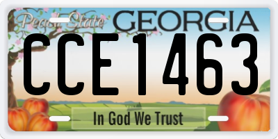 GA license plate CCE1463