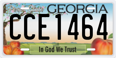 GA license plate CCE1464