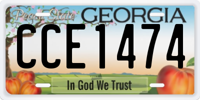GA license plate CCE1474