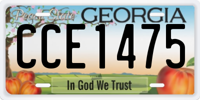 GA license plate CCE1475