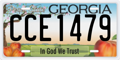 GA license plate CCE1479