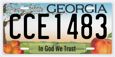 GA license plate CCE1483