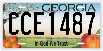 GA license plate CCE1487