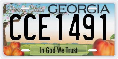 GA license plate CCE1491