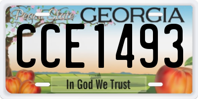 GA license plate CCE1493
