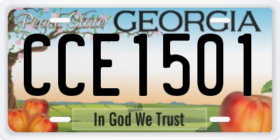 GA license plate CCE1501