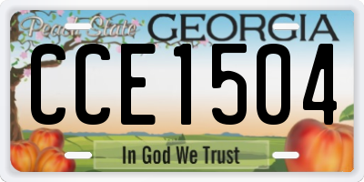 GA license plate CCE1504