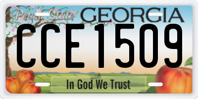 GA license plate CCE1509