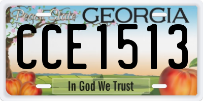 GA license plate CCE1513
