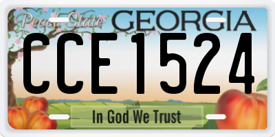 GA license plate CCE1524