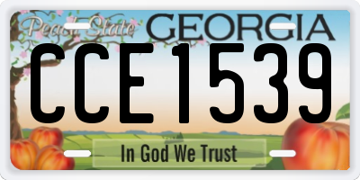 GA license plate CCE1539