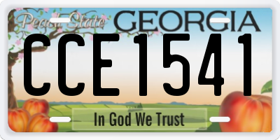 GA license plate CCE1541