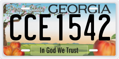 GA license plate CCE1542