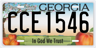 GA license plate CCE1546
