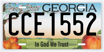 GA license plate CCE1552